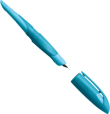 Produktbild von STABILO - Schulfüller ergonomisch für Linkshänder mit Standard-Feder M - EASYbirdy 3D Wildlife Special in blau - inkl. Patrone