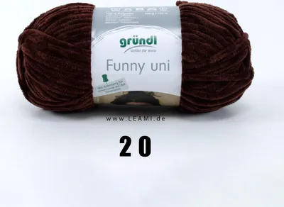 Immagine prodotto di Gründl filato ciniglia Funny uni, 100g/120m, lana baby, 100% poliestere, filato per uncinetto e maglia 20 marrone