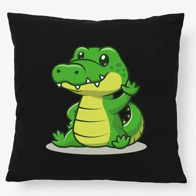 Produktbild von Huuraa Kissen Krokodil Comic 40x40cm mit Füllung Black Baumwolle Dekokissen Geschenkidee