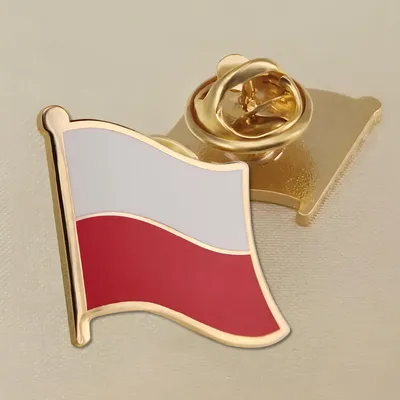 Obrázek produktu pro Brož POLSKO Brož vlajka Polska 19x18mm kovová patriotická brož vlajka