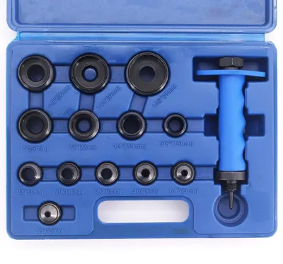 Produktbild von Locheisen-Satz 14-teilig 5-35 mm Lochstanzer Werkzeug Set gehärteter Kohlenstoffstahl inkl. Koffer