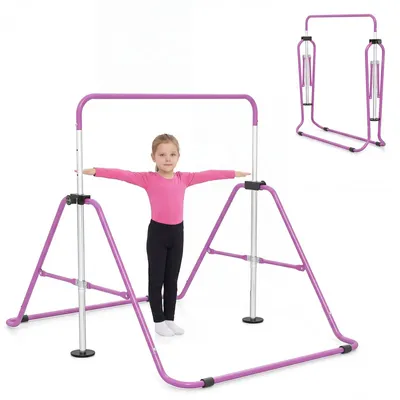 Obrázek produktu pro Nastavitelná dětská gymnastická hrazda, skládací, 90-130 cm, fialová