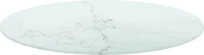 Produktbild von vidaXL Tischplatte Weiß Ø60x0,8 cm Hartglas in Marmoroptik