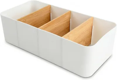 Produktbild von Schreibtischorganizer 4 Fächer, Bambus und Kunststoff, für Büro