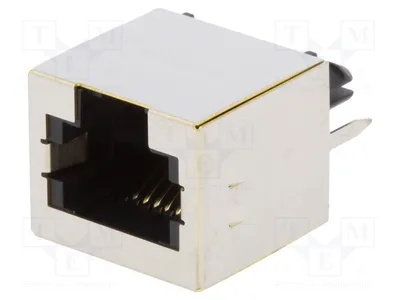 Productafbeelding van 1x Aansluiting: 6p6c, afgeschermd, doorgaande montage. Aantal pinnen: 6. Type: RJ12, rechte RJ-connector