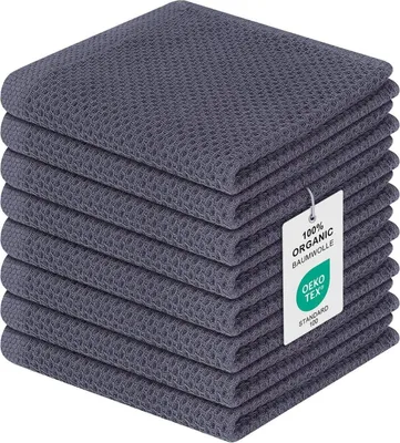 Produktbild von Moosfor Geschirrtücher 100% Baumwolle 8er Set Dunkelgrau