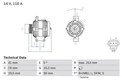 Immagine prodotto di Alternatore Bosch 110A