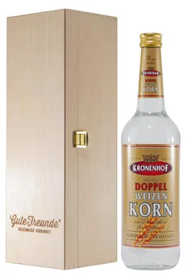 Produktbild von Kronenhof Doppel-Weizenkorn mit Geschenk-Holzkiste