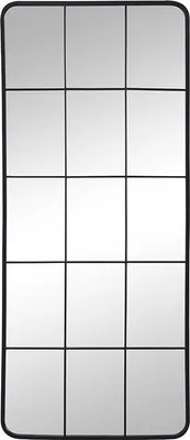Produktbild von Spiegel in Fensterform aus Metall, Industriestil - 60 × 140 cm (B × H) - Farbe schwarz SCIARA