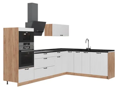 Produktbild von Eckküche Vicco Fame-Line Weiß Landhaus/Goldkraft Eiche 287 x 60 cm, AP Anthrazit, Model 63517