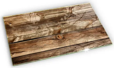 Produktbild von Grabkerze Untersetzer Glastafel Gummifüße Motiv - 52x30 cm - Bretter mit Holzstruktur