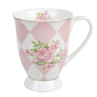 Produktbild von Clayre & Eef Tasse 300 ml Rosa Weiß Porzellan Rosen