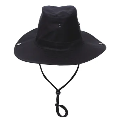Produktbild von Buschhut, schwarz, mit Kinnband, zum Hochstellen 57