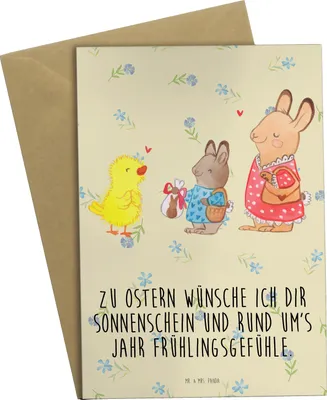 Produktbild von Mr. & Mrs. Panda neujahrskarte Ostern Geschenke - Blumig - Geschenk, hochzeitskarten, Hase, einladungskarten, dankeskarten, Ostergeschenke, weihnachtskarten, Frühling