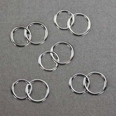 Produktbild von Oblique Unique Konfetti Doppelringe Ringe Streudeko Tischdeko Hochzeitsdeko - silber