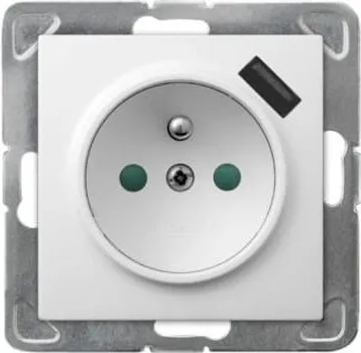 Obrázok produktu pre Ospel GP-1YZPUSB/m/00, Biela, IP20, 16 A, 73 mm, 50 mm, 73 mm