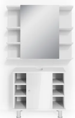 Produktbild von Badmöbel-Set Vicco Fynn Weiß Hochglanz 2 Teile, Model 30264
