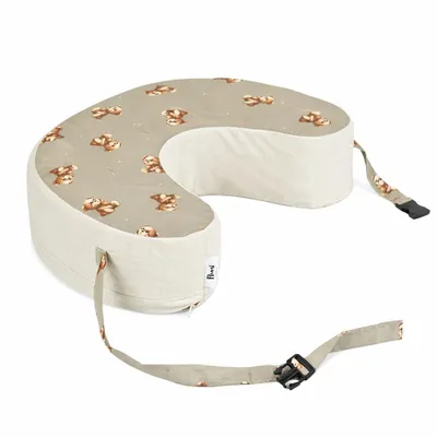 Produktbild von Ergonomisches Stillkissen mit Schaumkern, abnehmbarer waschbarer Bezug, beige mit Bärenmotiv
