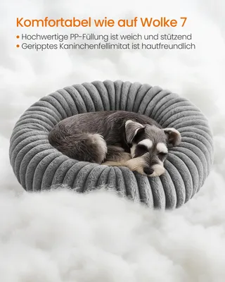 Produktbild von Feandrea Hundebett, großes Katzenbett, 70 cm Hundekörbchen, Hundekissen waschbar
