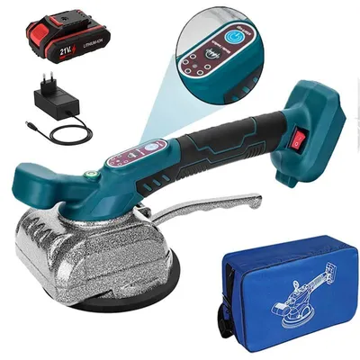 Produktbild von Fliesenvibrator - Elektrische Fliesenlege-Maschine - Kabellos - 5-stufig einstellbare Geschwindigkeit - Für Boden- und Wandfliesen - 1 Akku