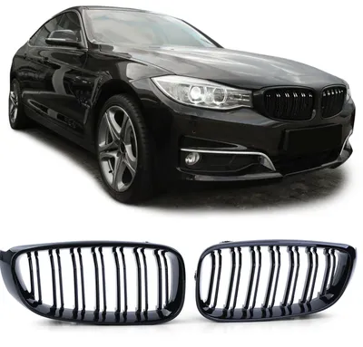 Sport Kühlergrill Doppelsteg SCHWARZ GLANZ passend für BMW 3er GT F34 ab 2013 – Produktansicht