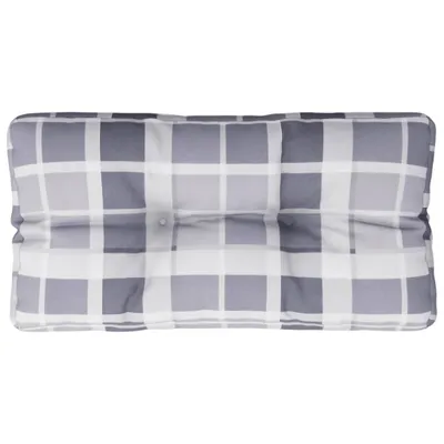 Zdjęcie produktu dla vidaXL Poduszka na paletę szara w kratkę 70x40x12 cm tkanina
