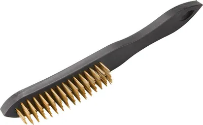 Image de Brosse en laiton, 4 rangs, manche en plastique, 290mm
