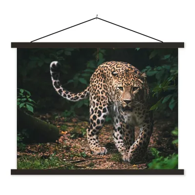 Produktbild von MuchoWow® Textilposter Wildtiere - Leopard - Dschungel - Natur 60x45 cm mit schwarzem Rahmen - Poster Schlafzimmer