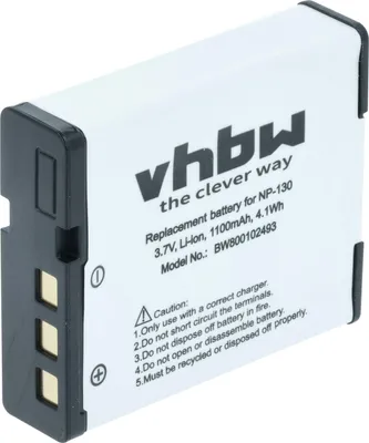 Produktbild von vhbw Akku Ersatz für Casio NP-130, NP-130A für Kamera (1100 mAh, 3,6 V, Li-Ion)