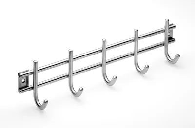 Produktbild von Hettich Garderobenleiste 5 Haken 38,0 x 8,5 x 5,5 cm Edelstahl