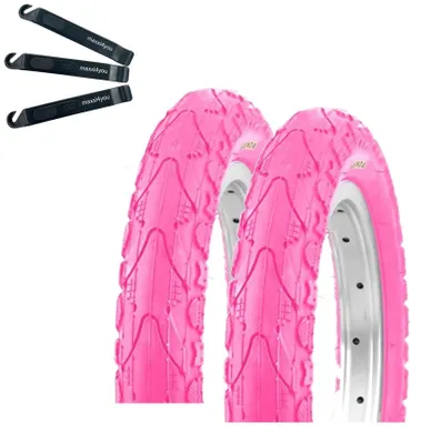 Produktbild von 2 x Kenda K-935 Kahn Fahrradreifen 62-203 (12 1/2 x 2 1/4) Pink inkl. Reifenheber