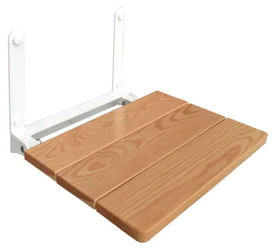 Imagen del producto de Asiento de ducha plegable - Madera de alerce - Acero - Capacidad 120 kg