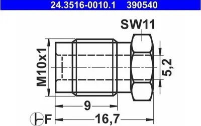 Zdjęcie produktu dla Końcówka Przewodu Hamulcowy M10X1
