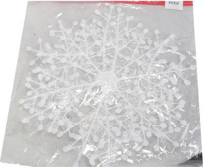 Zdjęcie produktu dla Duża Świąteczna Śnieżynka Składana Biała Opalizująca 38 cm