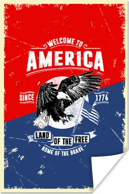 Produktbild von MuchoWow® Poster Jahrgang - Vogel - Amerika 120x180 cm - Kunstposter