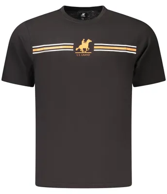 Produktbild von Herren Kurzarm T-Shirt Schwarz - Rundhals mit Kontrastdetails & Logo