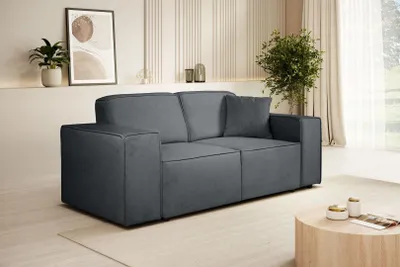 Produktbild von Sofa PEDRO II - 2-Sitzer modernes Couch ohne Schlaffunktion - Dunkelgrau (Velo636)