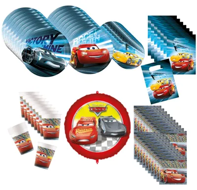 Produktbild von 69-tlg. Cars 3 Party Set für Kindergeburtstag