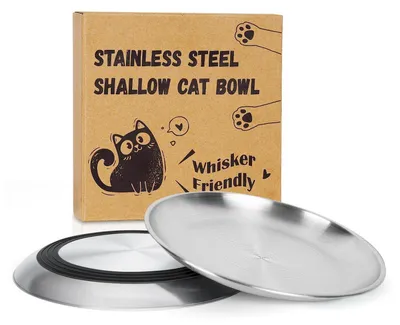 Produktbild von Katzennäpfe Edelstahl rutschfest 2 Stück Schwarz