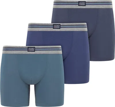 Produktbild von Jockey Herren Boxershorts, 3er Pack - Baumwolle Stretch Boxer Trunk Blau L