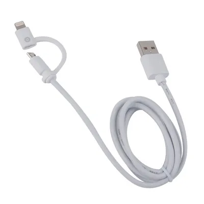Zdjęcie produktu dla Muvit MUUSC0120, 1 m, USB A, Micro-USB B/Lightning, Męska/Męska, Biały