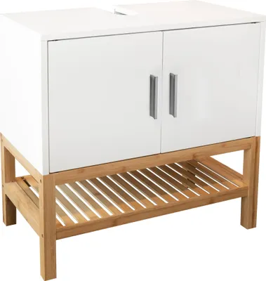 Produktbild von osoltus Unterschrank Waschbeckenunterschrank Osaka Bambus / weiß