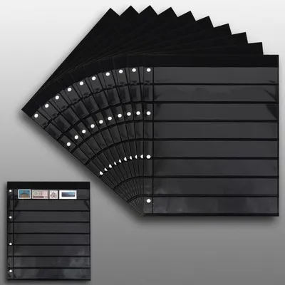 Produktbild von Prophila Collection 20 Einsteckseiten 8zeilig, auf 10 doppelseitigen, schwarzen Einsteckblättern