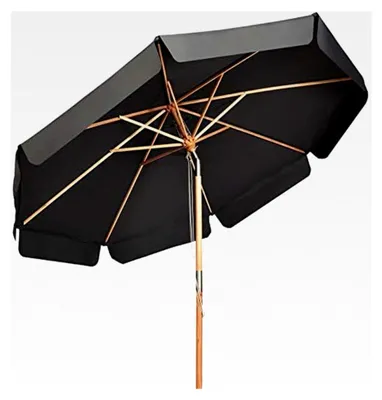 Produktbild von Sonnenschirm Holz 300 cm, beidseitig um 30° neigbar, UV 50+, Terrassenschirm, Marktschirm, Balkonschirm, Strandschirm mit 8 Rippen, Tischschirm für Garten und Balkon