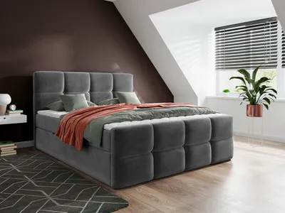 Obrázek produktu pro Boxspringová manželská postel 180x200 SEVERO - šedá