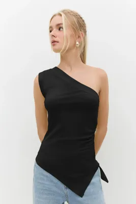 Produktbild von Ärmellose Bluse mit einer Schulter, Black, S