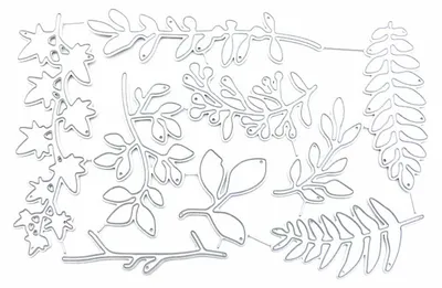 Blätter-Schneidematrizen, Metall, 1 Set, 117x173 mm, für Karten & Scrapbooking