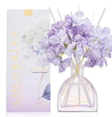 Productafbeelding van Lavendel Garden Kamergeur, 250 ml, 8 geurstokjes, natuurlijk en duurzaam