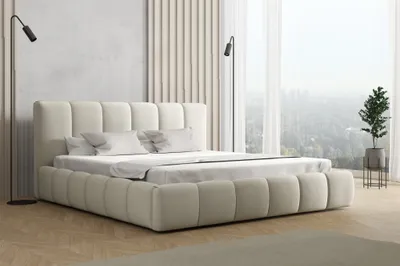 Produktbild von Polsterbett Doppelbett GIULIA 180x200cm Stoff Magic Velvet Beige