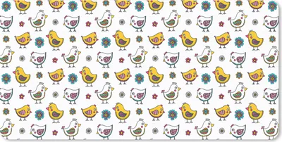 Produktbild von MuchoWow® Mauspad Mousepad Huhn - Blumen - Frühling - Muster - Kinder 60x30 cm - Mousepads - Maus Mat - Pad - Mausunterlage - Nachhaltig